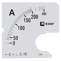 Шкала сменная для A961 200/5А-1,5 PROxima | код  s-a961-200 | EKF